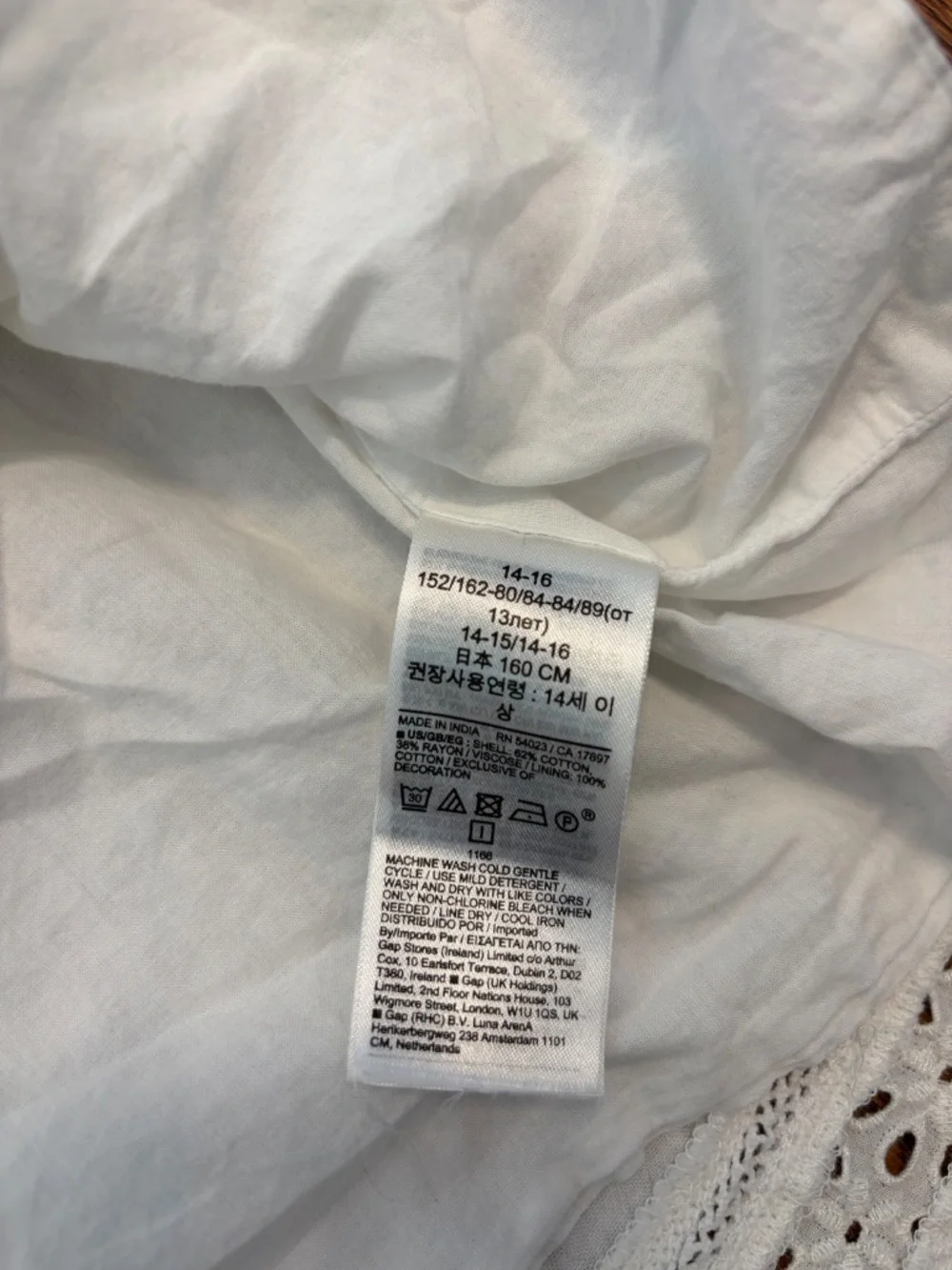 🤍 GAP Teen Tiered Lace Dress – White (Size 14–16) 🤍